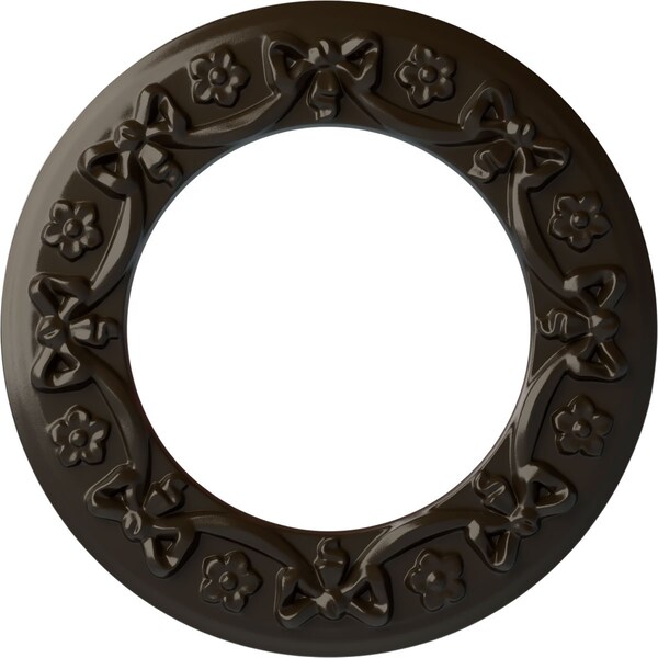 Ekena Millwork Ribbon with Bow Medallion (Canopies up to 7 1/2"), 12 1/4"OD x 7 1/2"ID x 7/8"P, Stone Hearth CM12RISHF - main